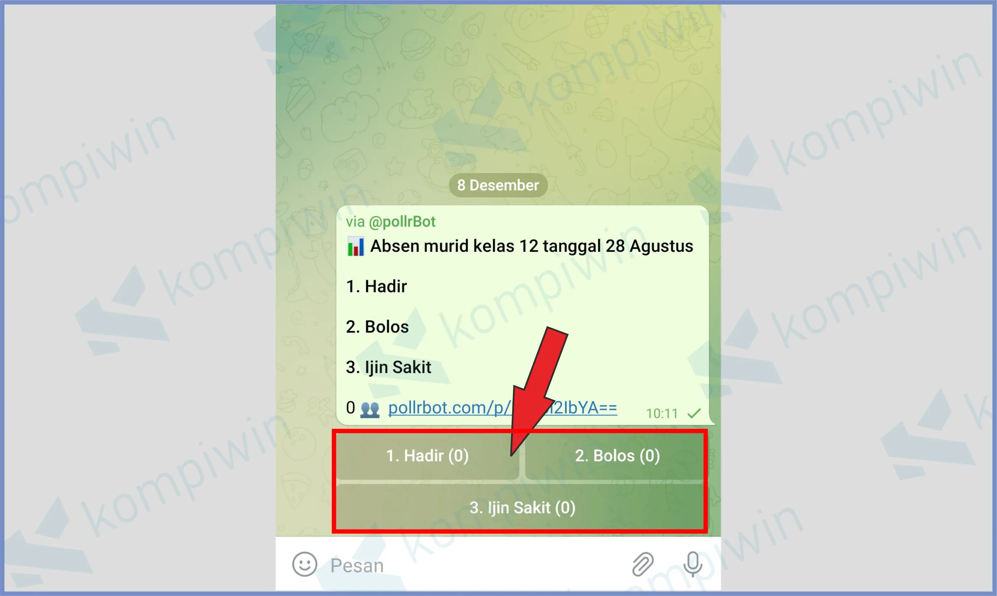 12 Silahkan Pilih Polling - Cara Membuat List Di Telegram