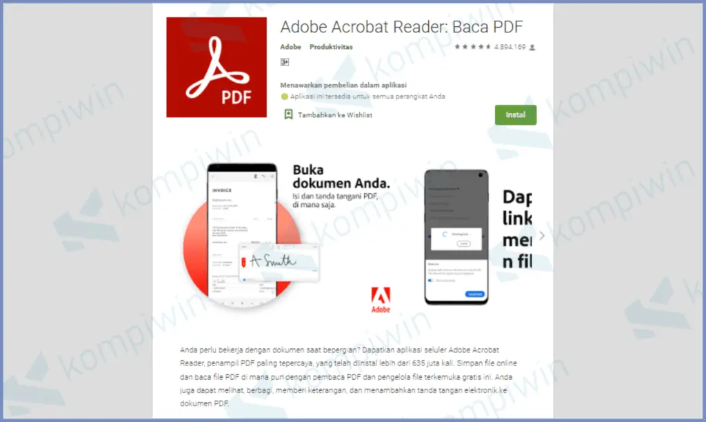 Aplikasi Adobe Reader