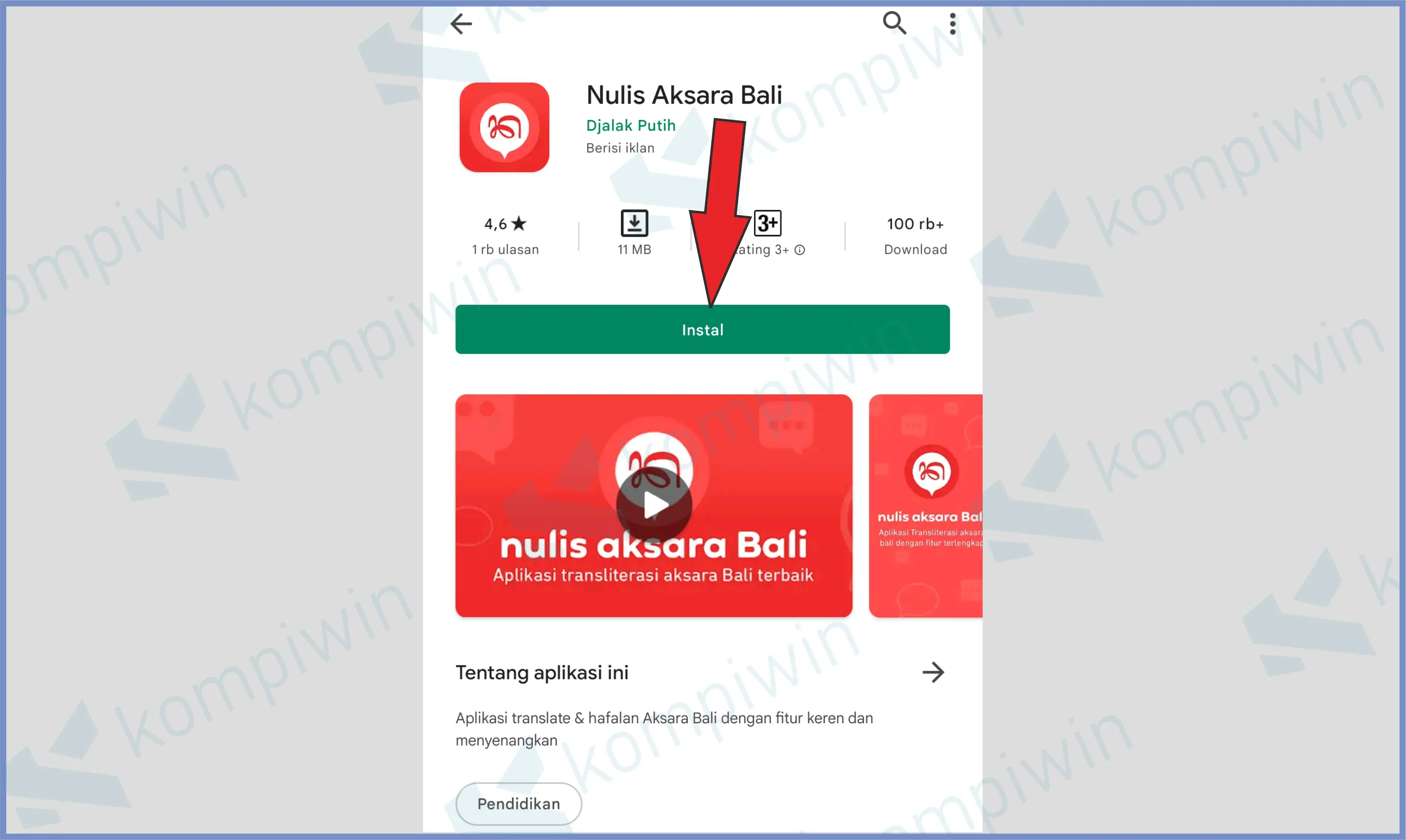 Install Aplikasi Nulis Aksara Bali