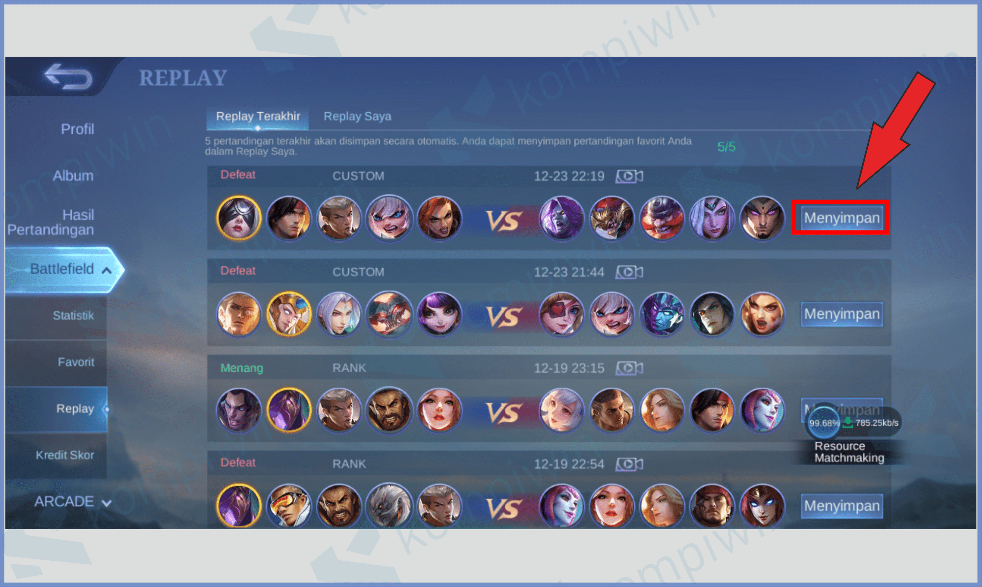 Ketuk Tombol Menyimpan