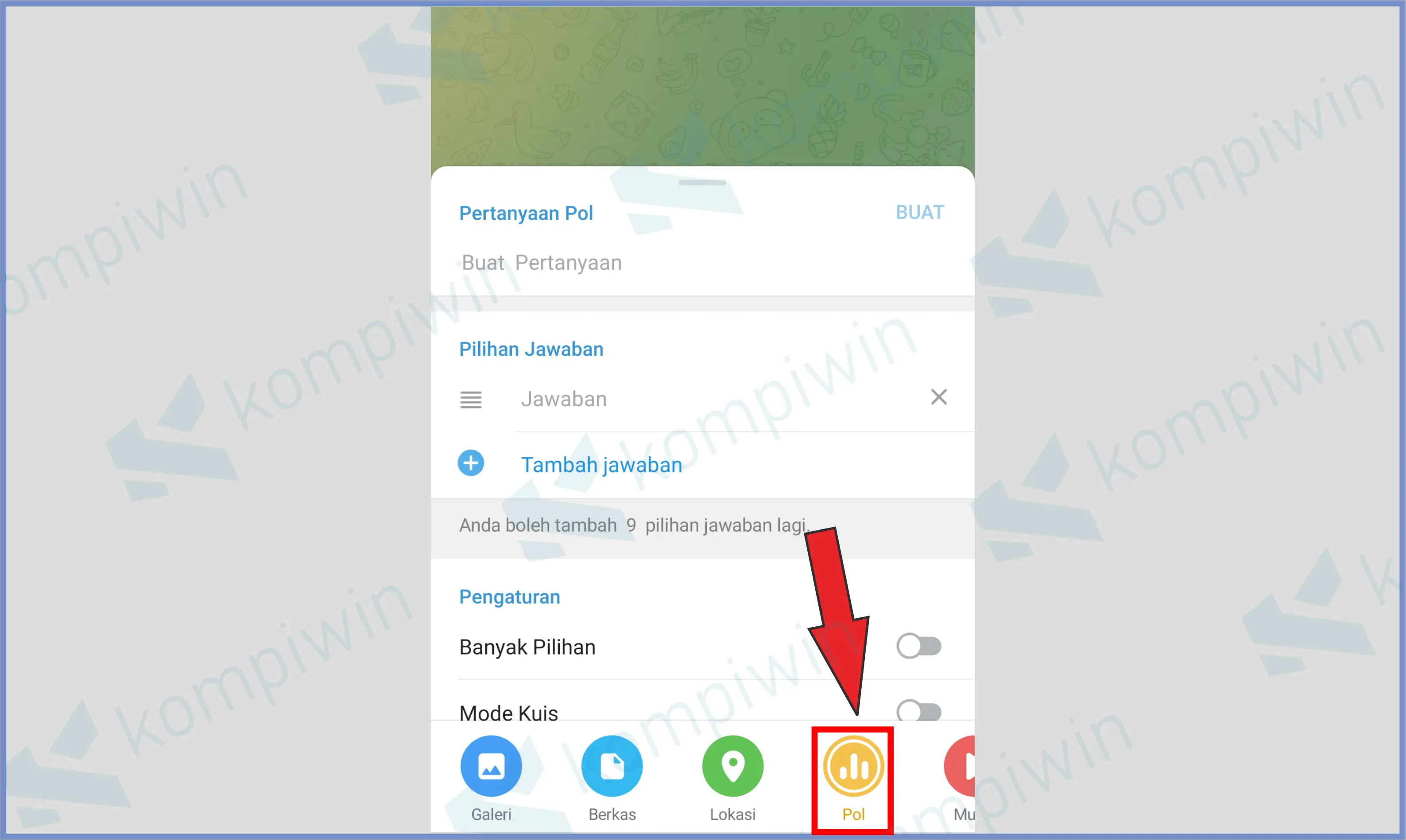Tap Fitur Pol - Cara Membuat List Di Telegram