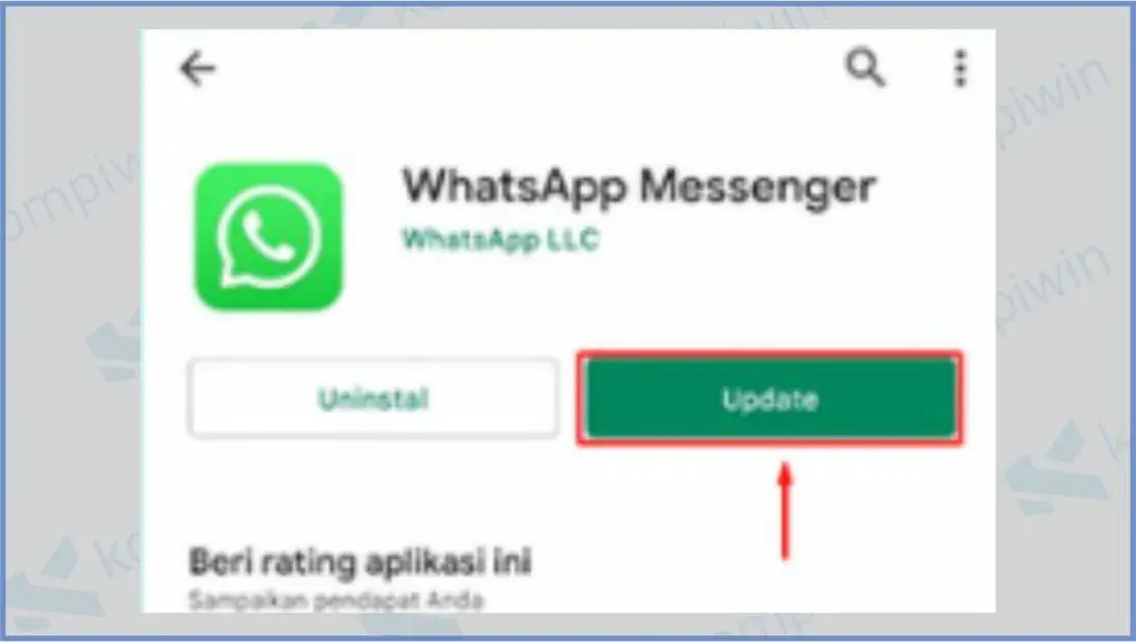 Update Aplikasi WhatsApp di Google Playstore - Cara Mengatasi Nomor WhatsApp Tidak Bisa Di Save