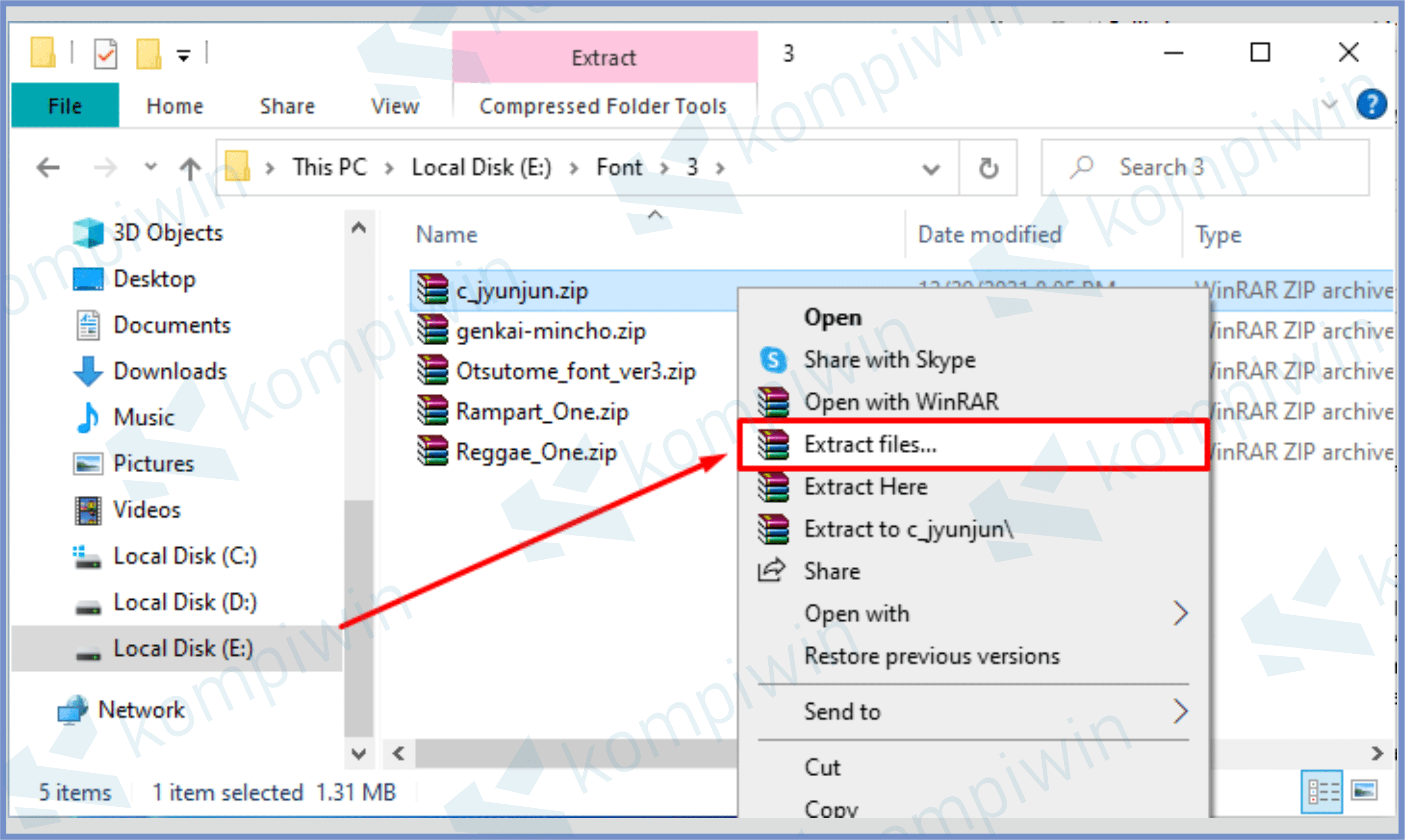 10 Silahkan Ektrak File - Cara Install Font