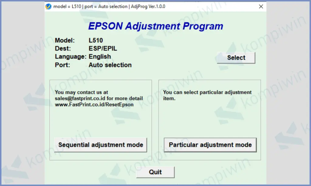 Aplikasi Resetter Epson L510