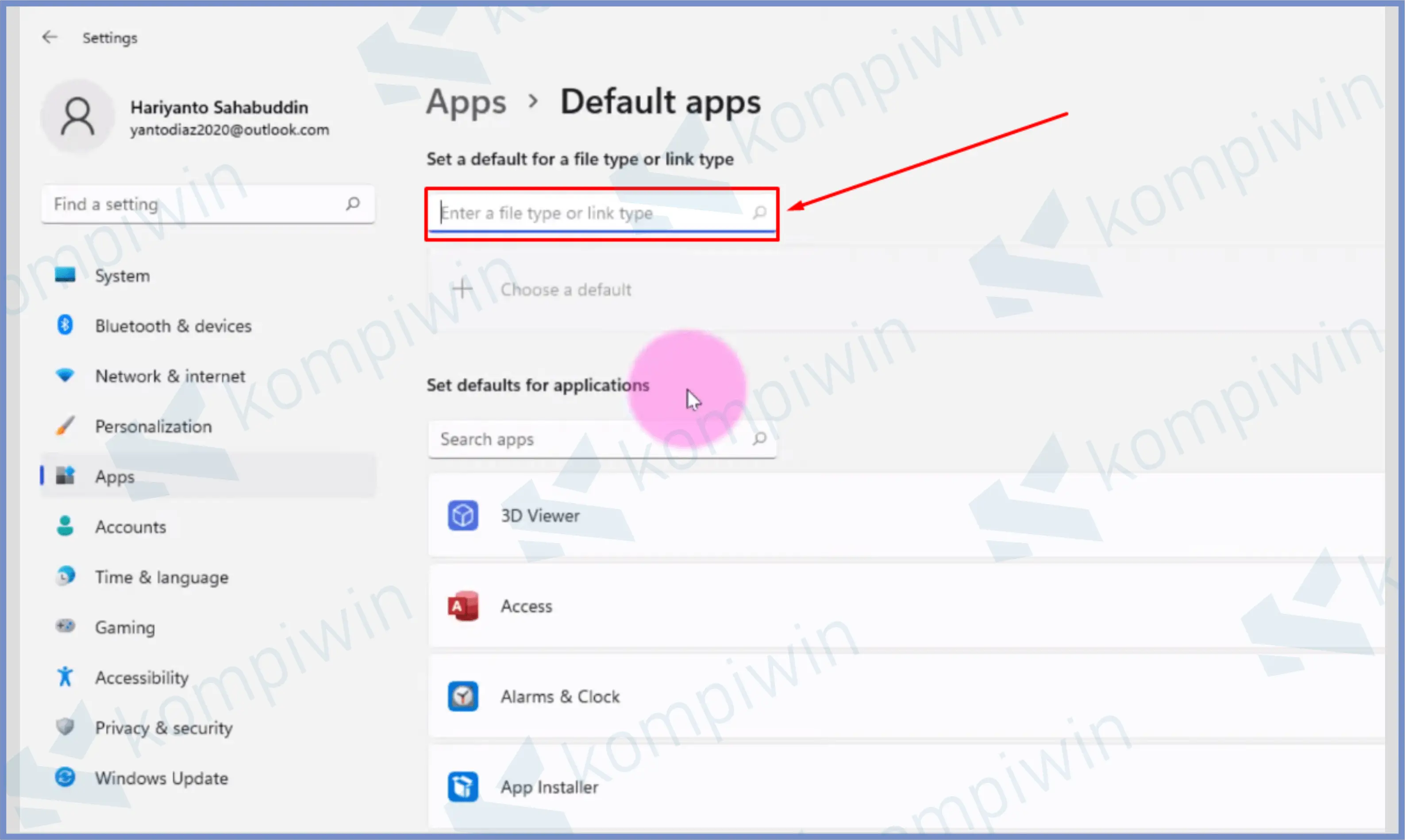 Ketik Di Pencarian Set a Default - Cara Mengubah Aplikasi Default di Windows 11