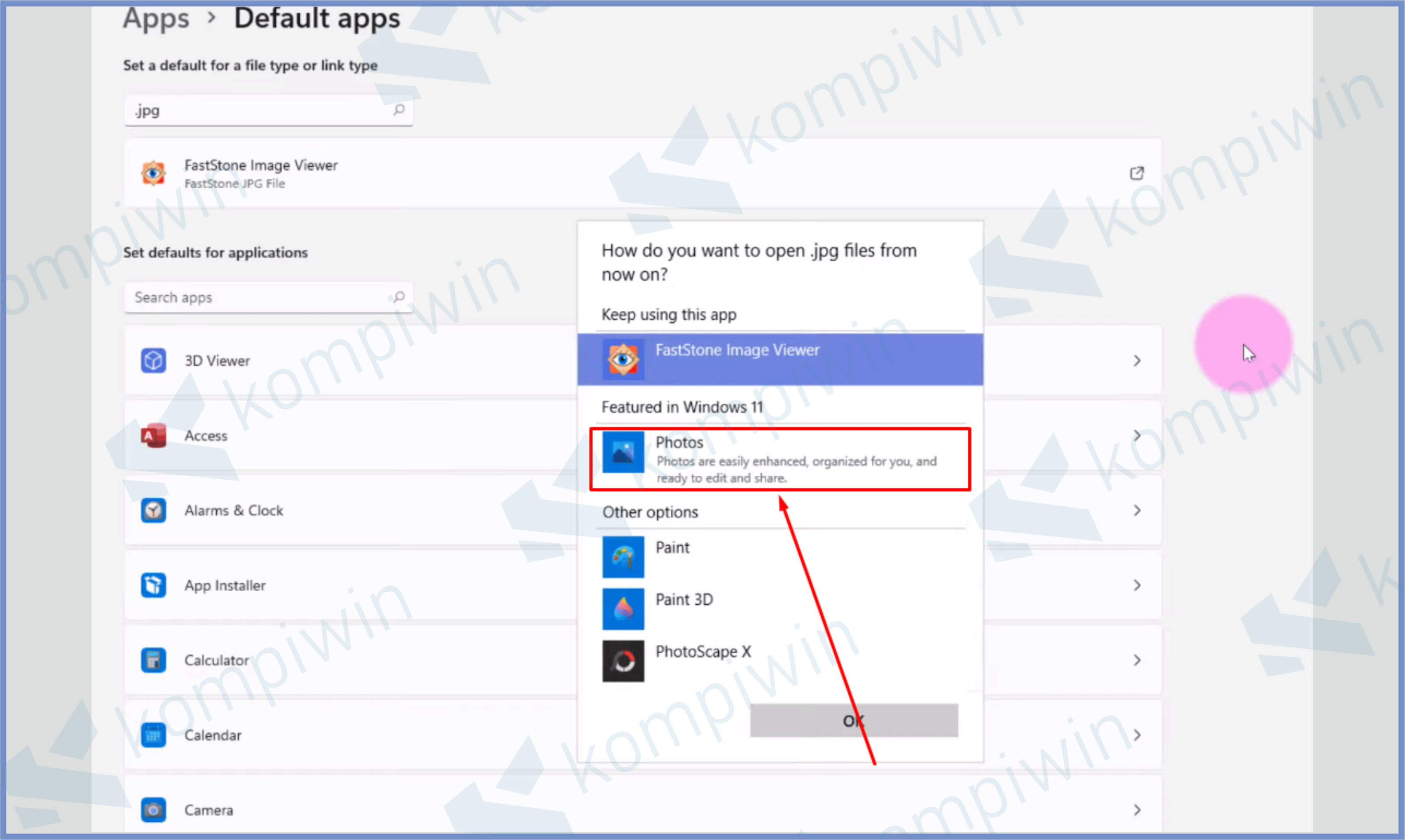 Pilih Aplikasi Lain - Cara Mengubah Aplikasi Default di Windows 11