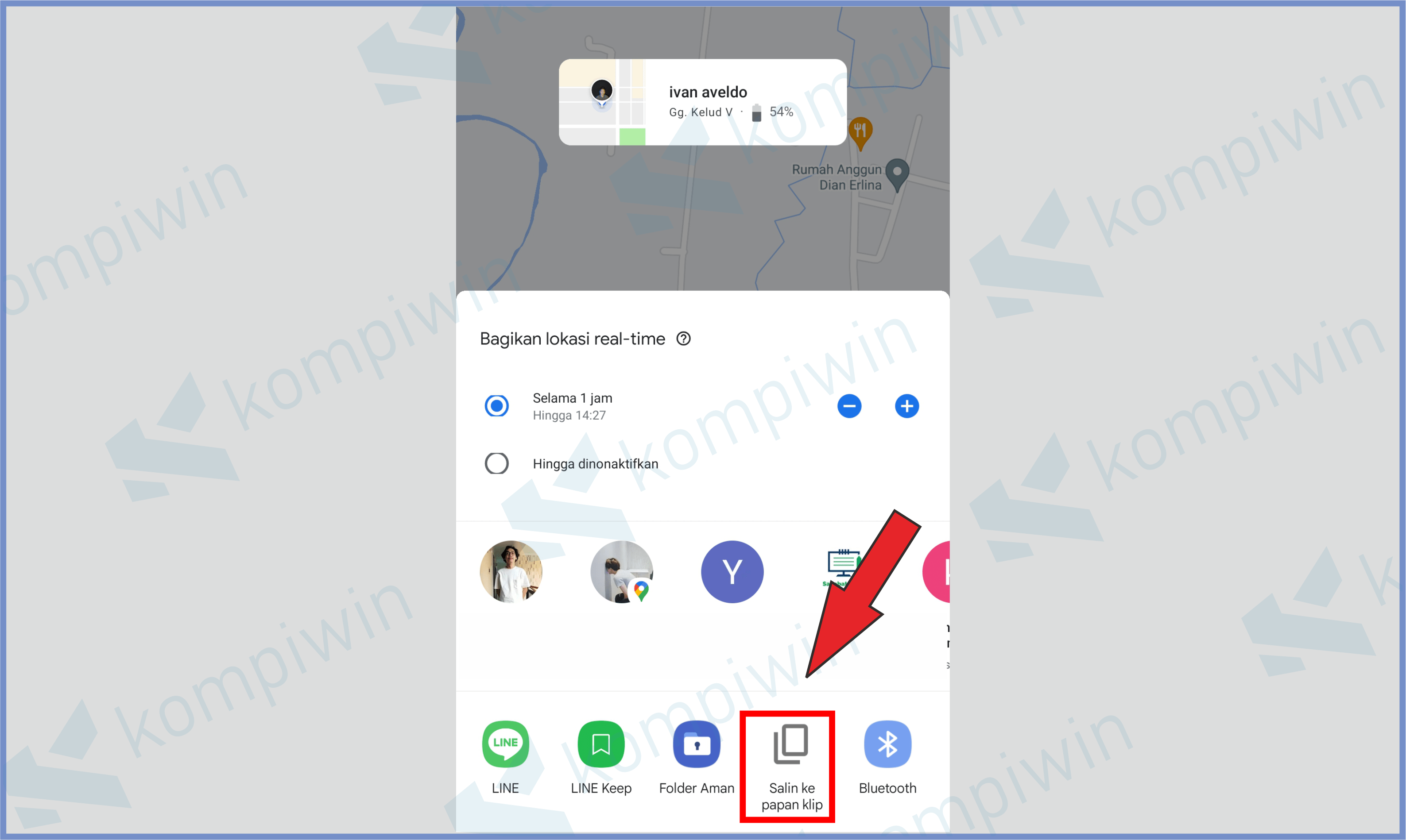 Pilih Salin Link - Cara Share Lokasi Dengan Google Maps Secara Real Time