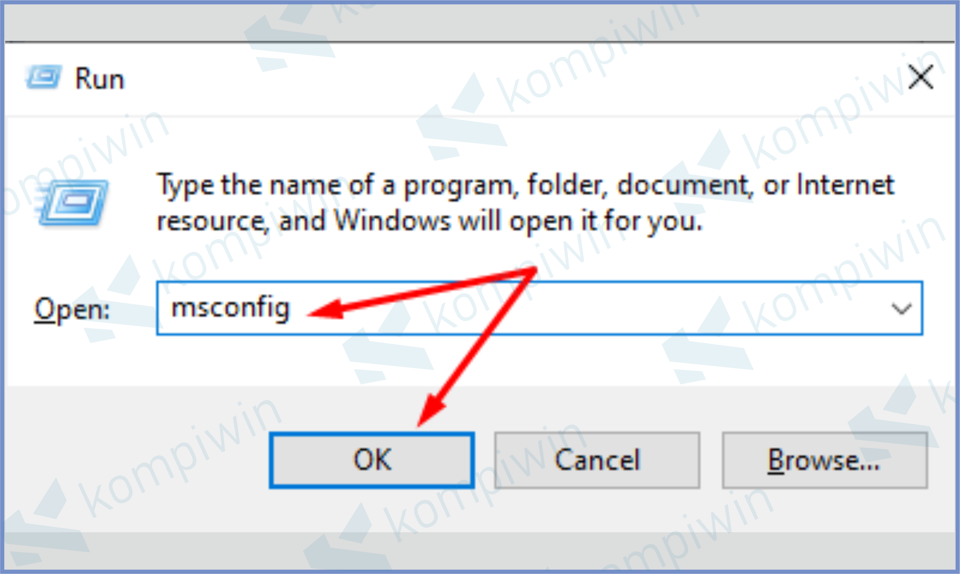 Ketik msconfig - Cara Mengaktifkan atau Menonaktifkan Diagnostic Policy Service di Windows 11