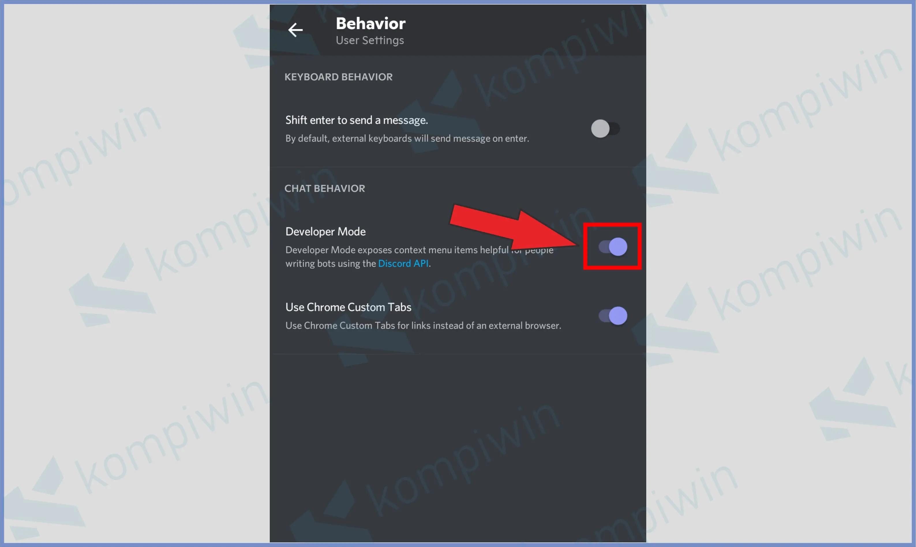 28 Aktifkan Developer Mode - Cara Download Foto Profil Discord