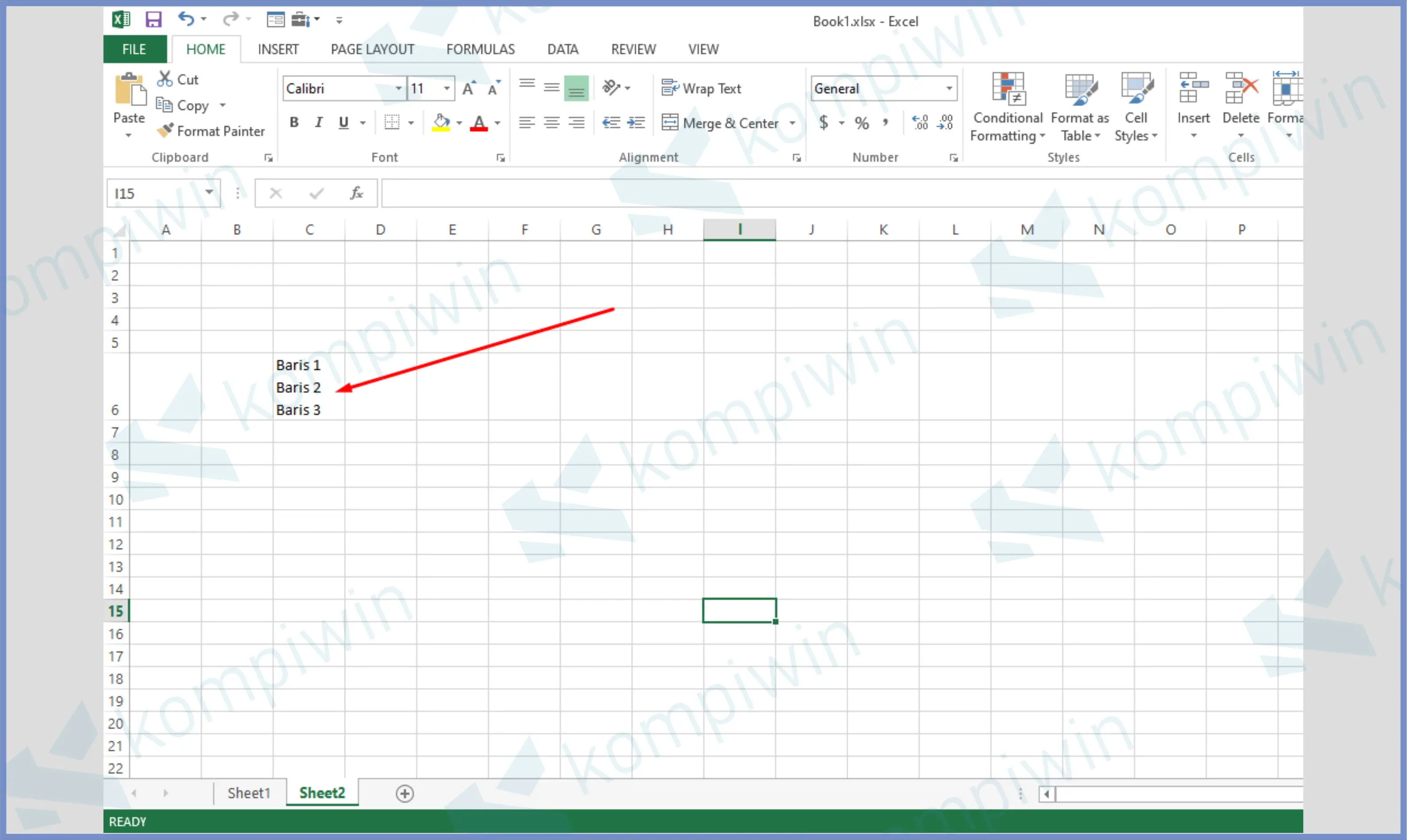 3 Hasil Teks Baris - Cara Enter di Excel Dalam 1 Cell
