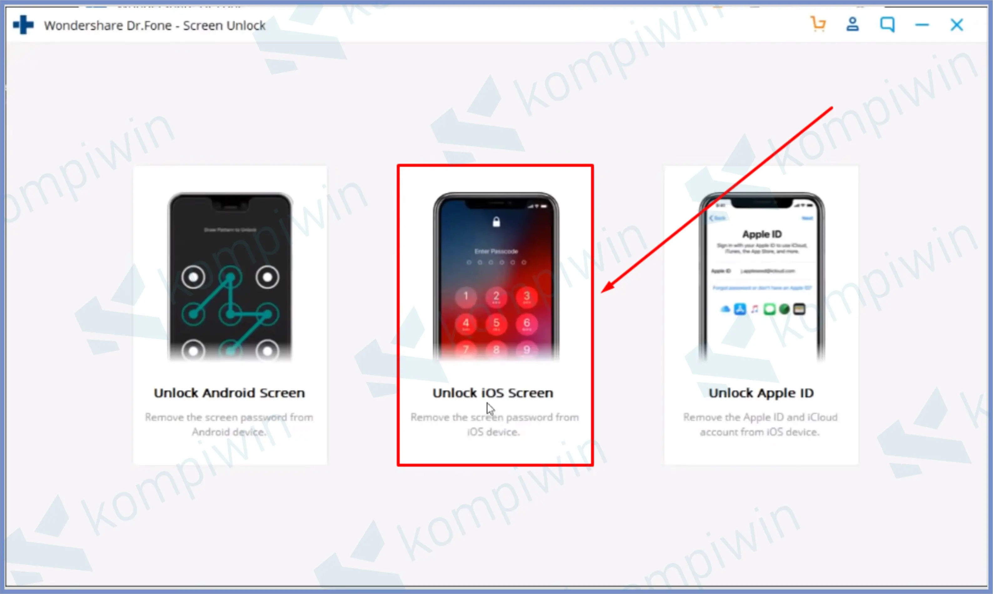 3 Klik Menu Unlock iOS Screen - Cara Membuka Kunci iPhone