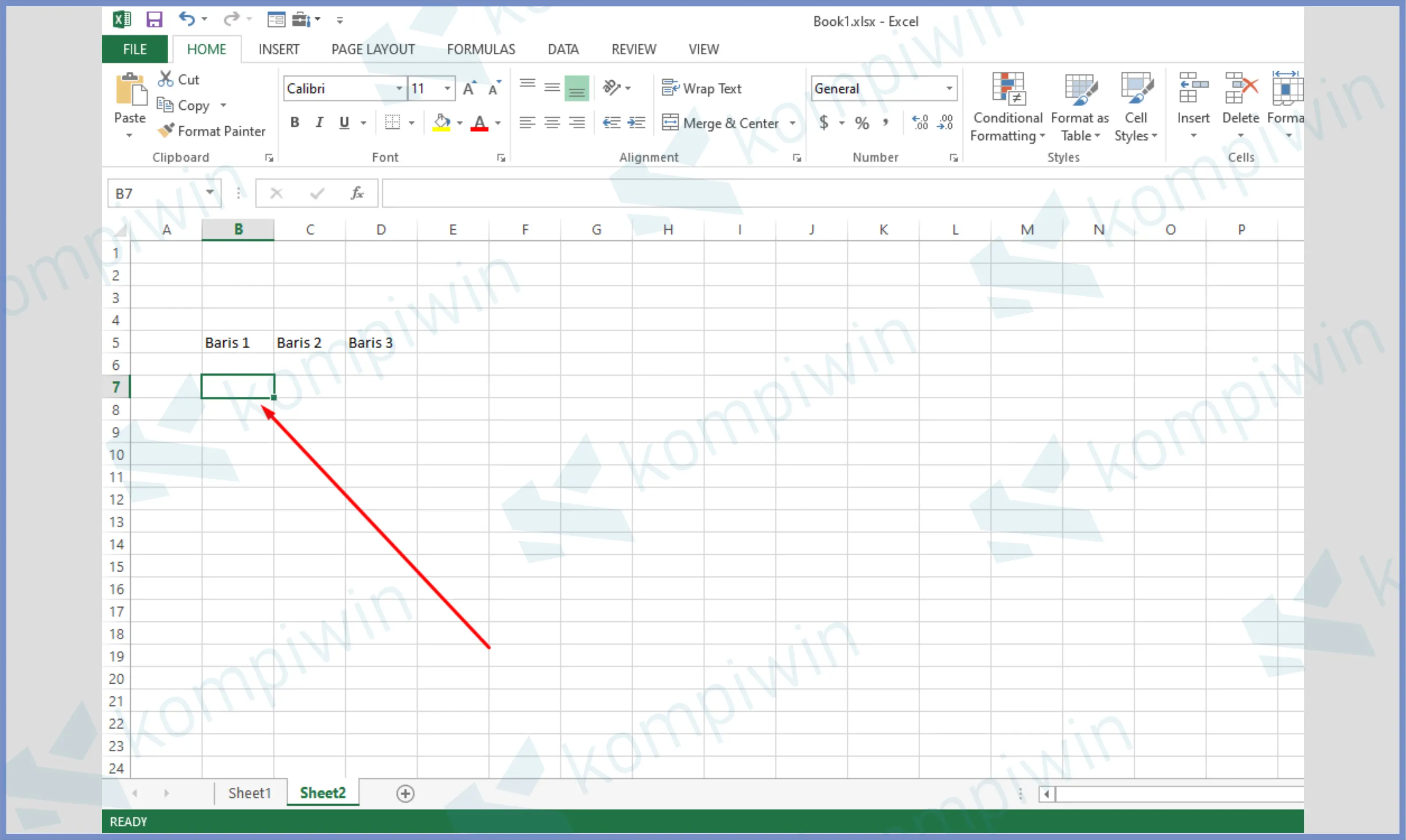 5 Klik Salah Satu Sel - Cara Enter di Excel Dalam 1 Cell