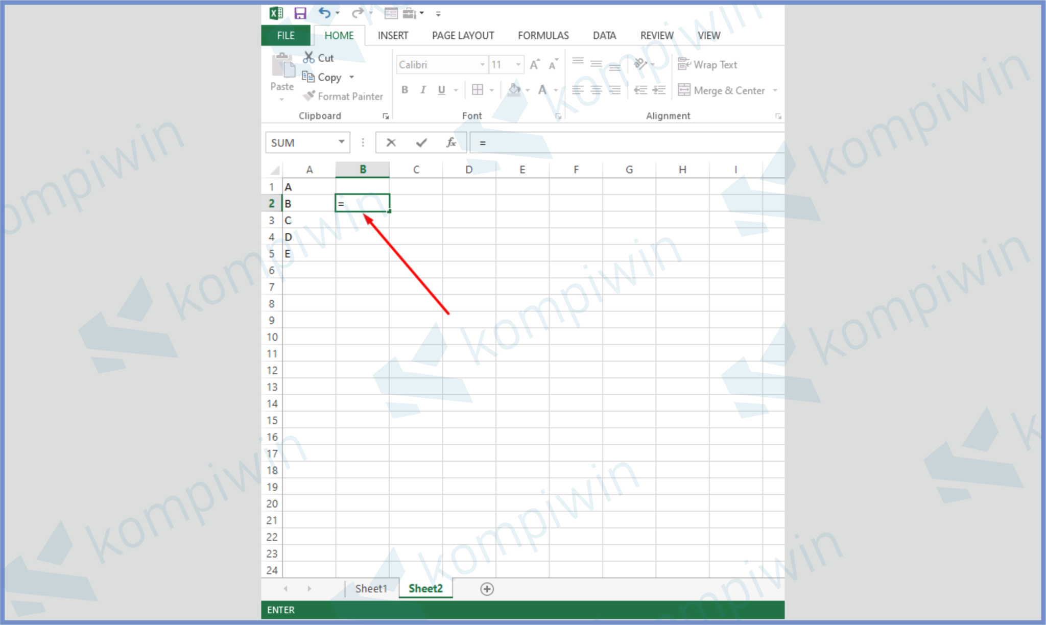 Cara mengetikkan data yang sama ke beberapa sel Excel