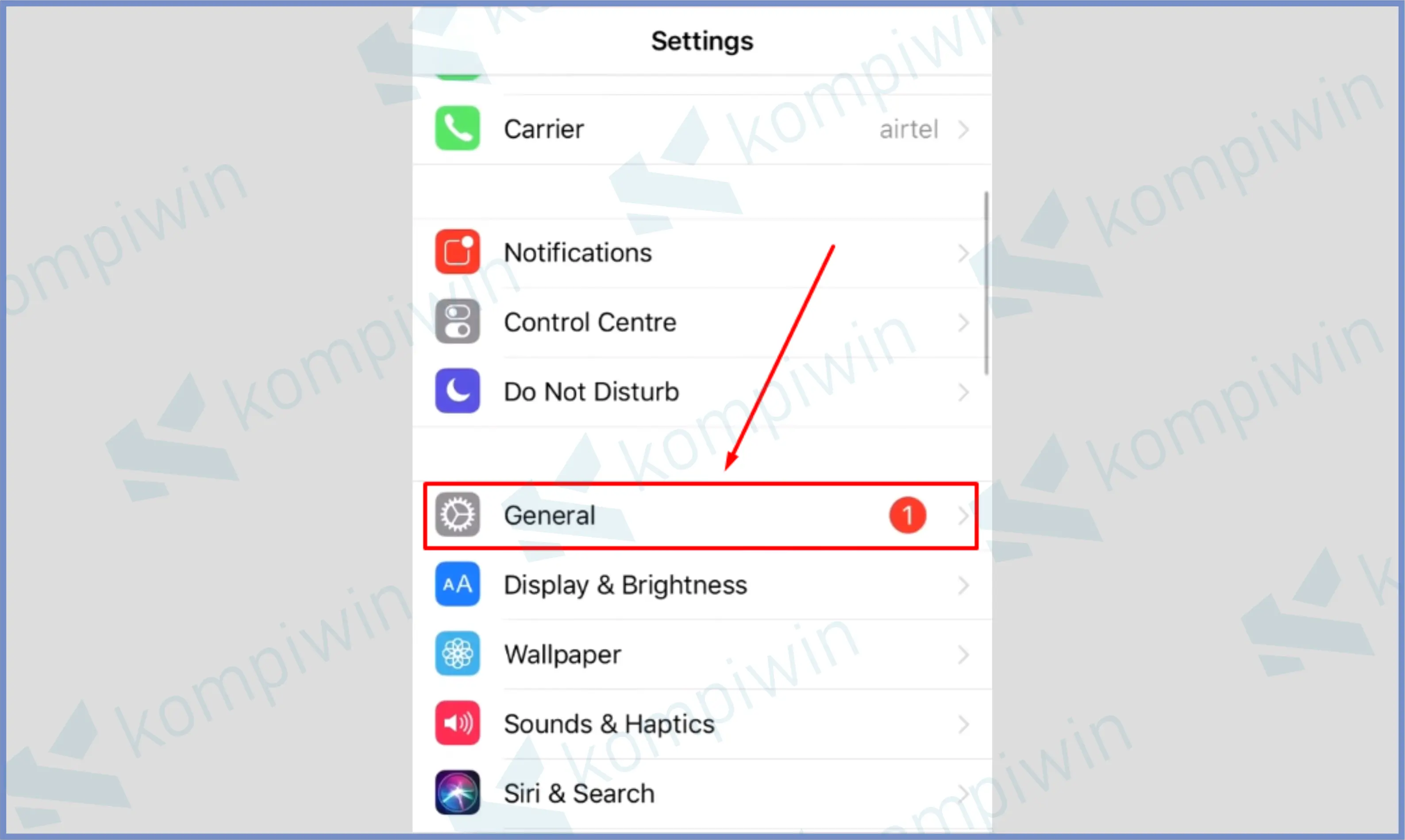 Pencet Menu General - Cara Memperbaiki Hotspot iPhone Tidak Bekerja