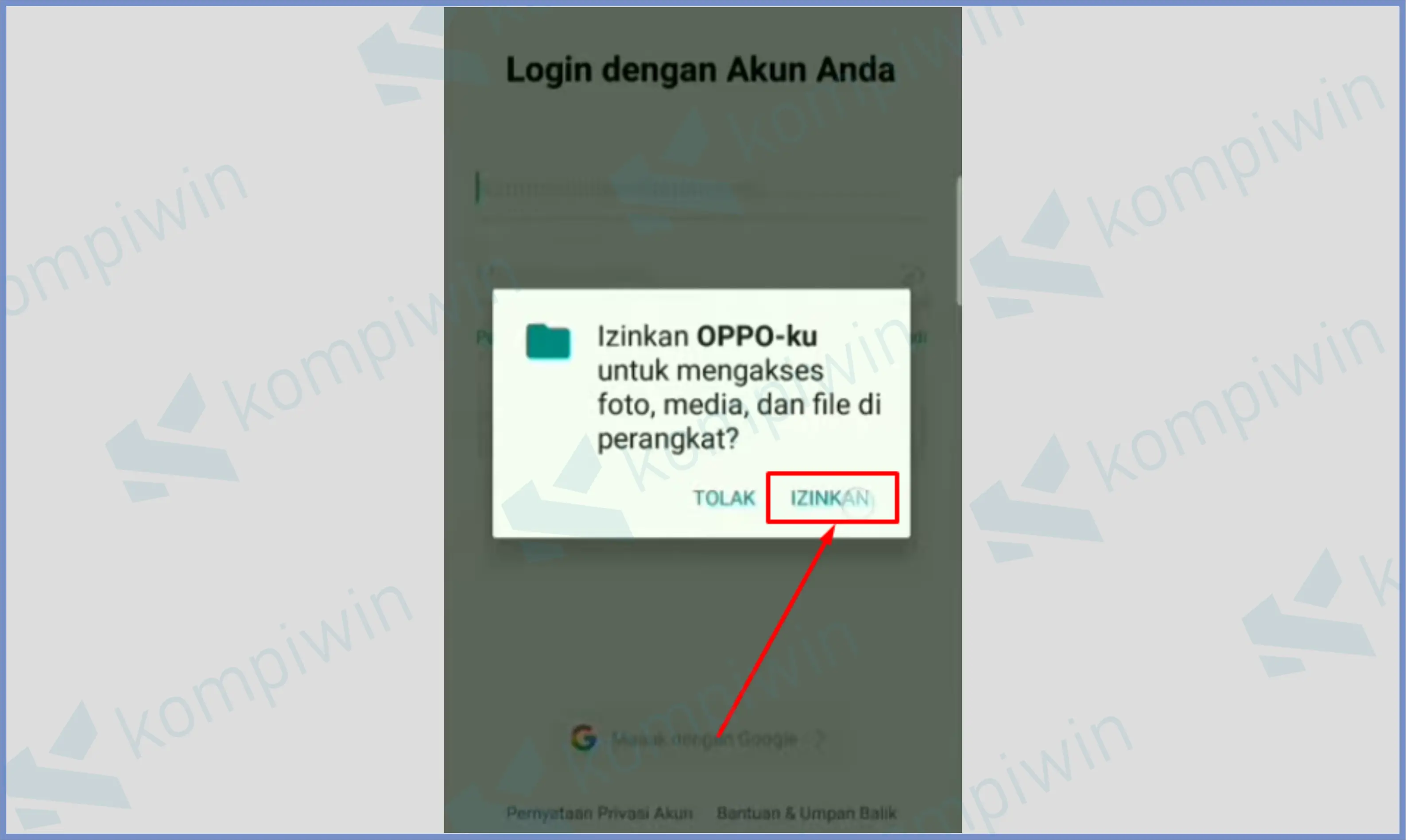 Pencet Tombol Izinkan Media - Cara Menggunakan Oppo Cloud