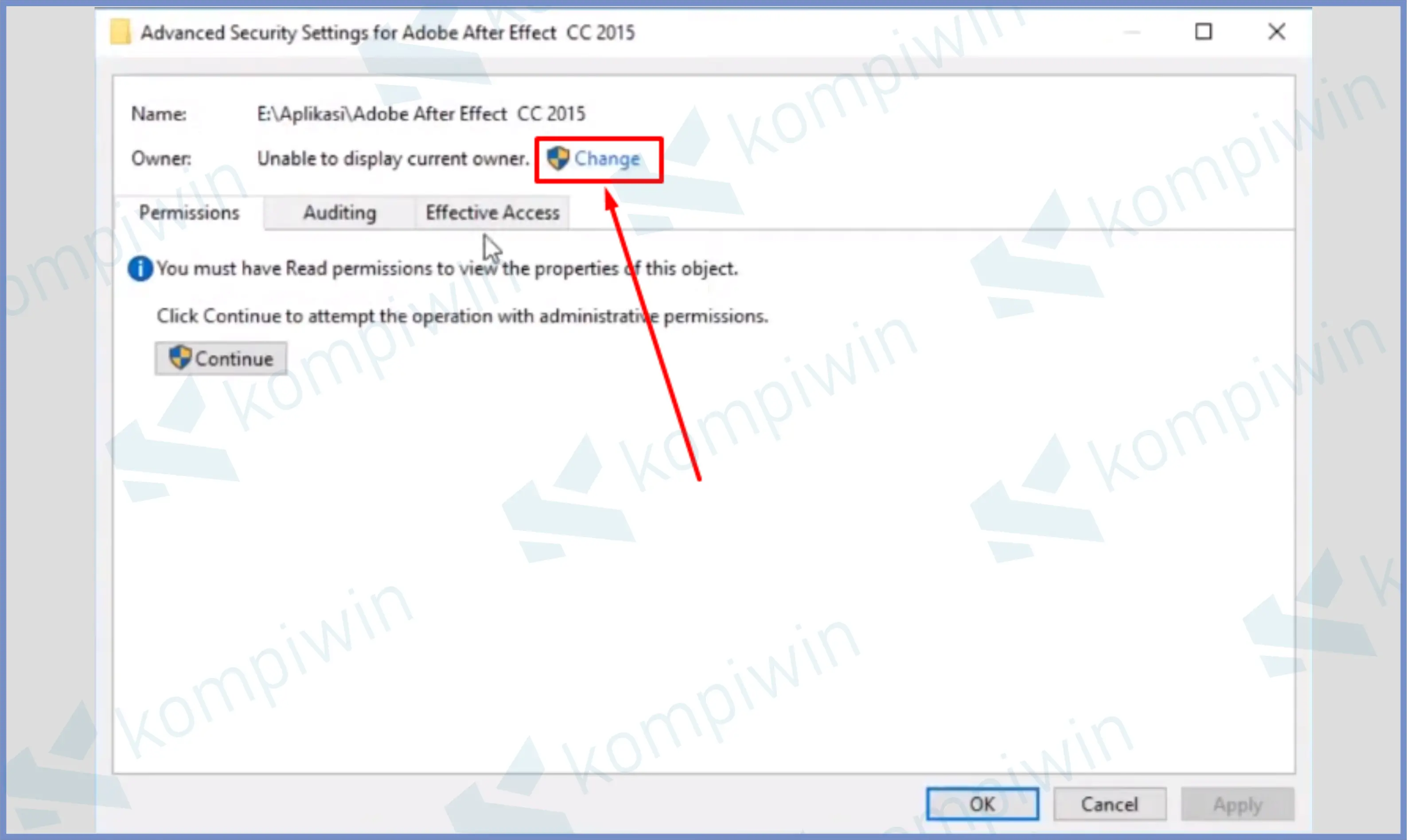 Tap Change - Cara Mengatasi Error You Don't Currently Have Permission To Access This Folder