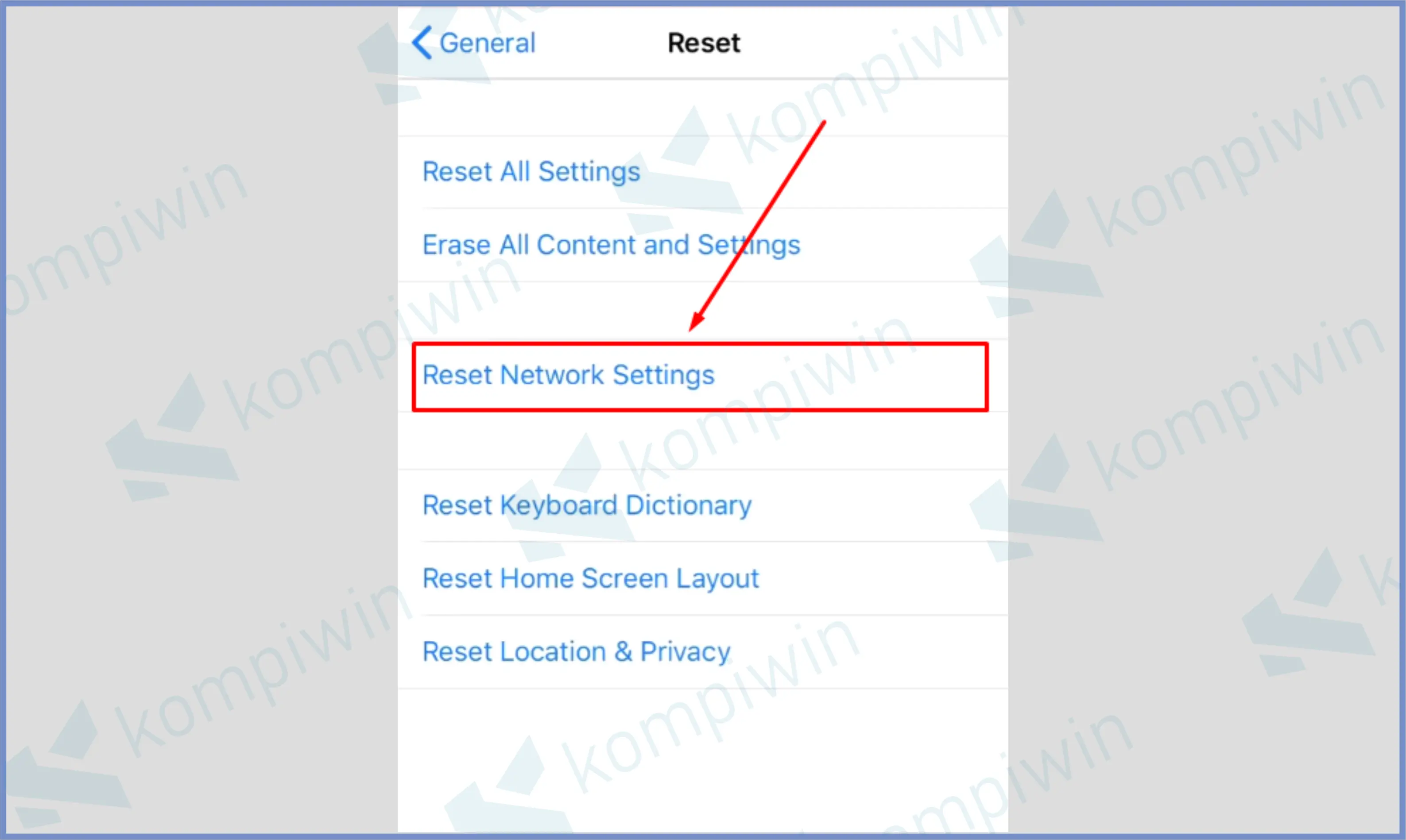 Tap Reset Network Settings - Cara Memperbaiki Hotspot iPhone Tidak Bekerja