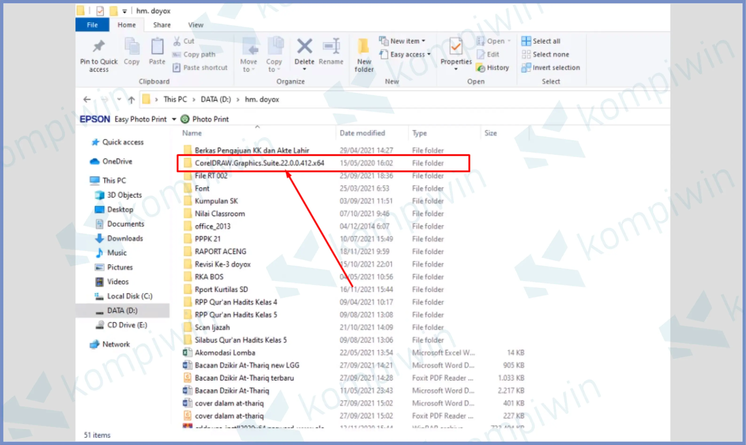 Buka File Ekstrak - Cara Install CorelDraw 2020