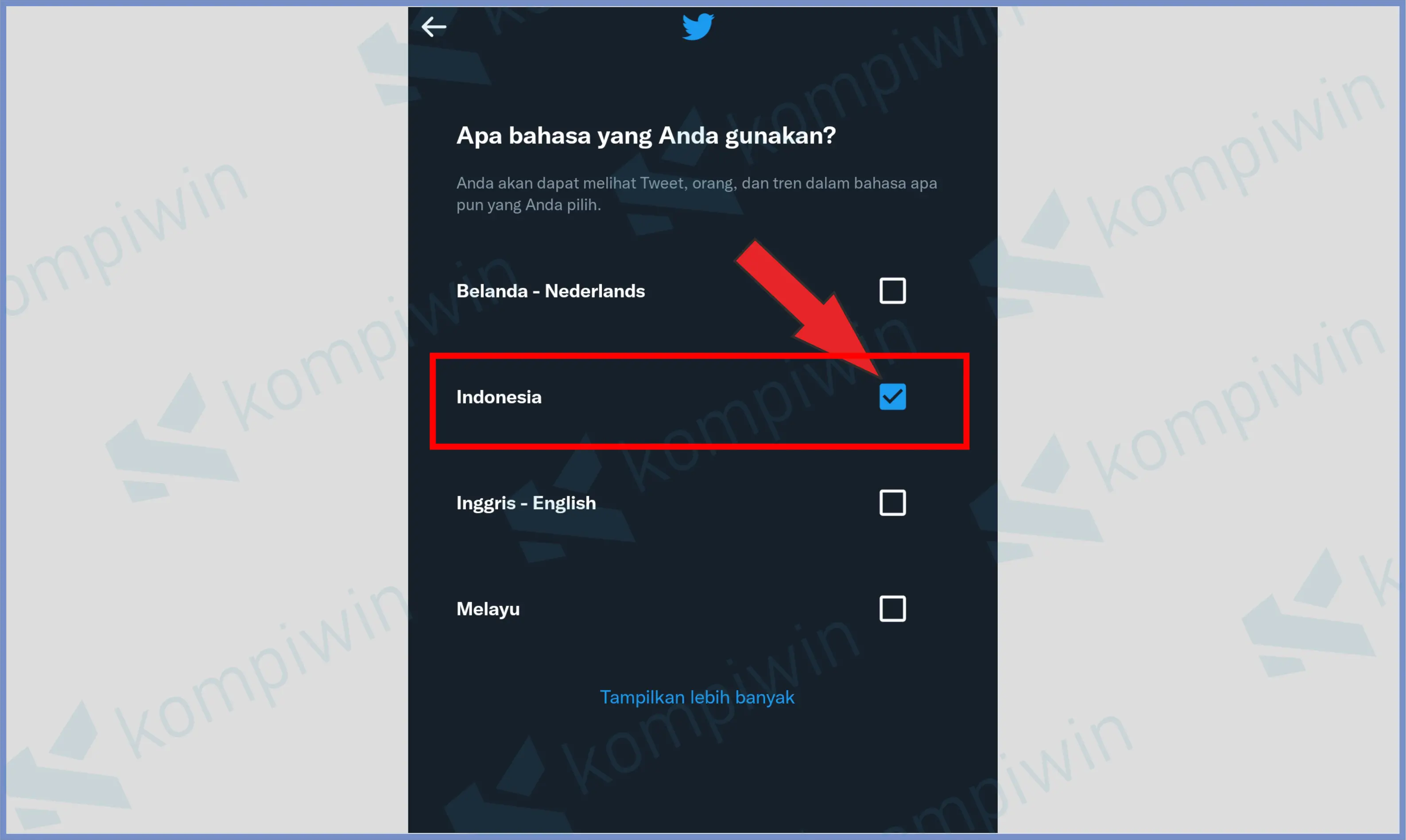 Centang Bahasa Indonesia