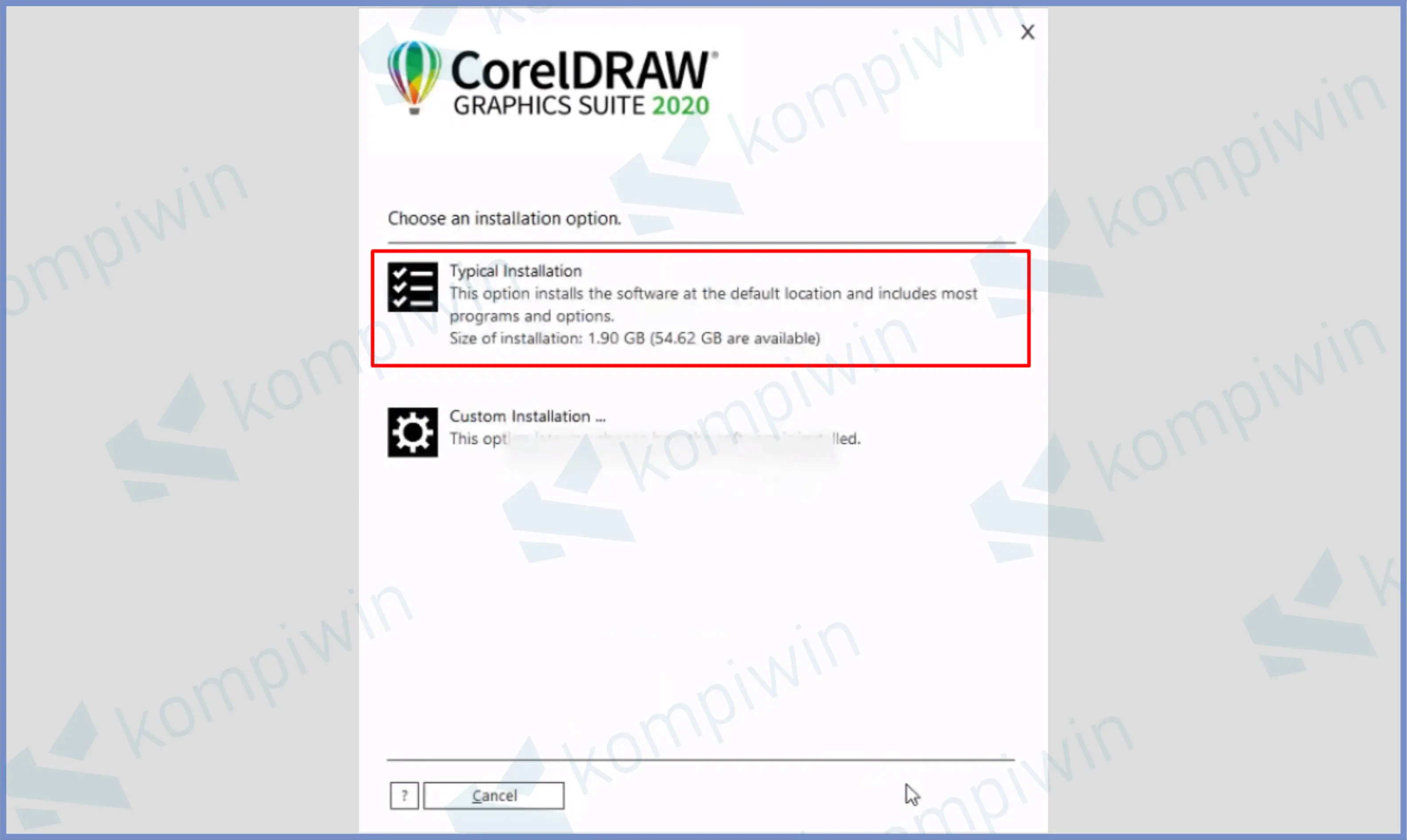 Klik Typical Instalation - Cara Install CorelDraw 2020