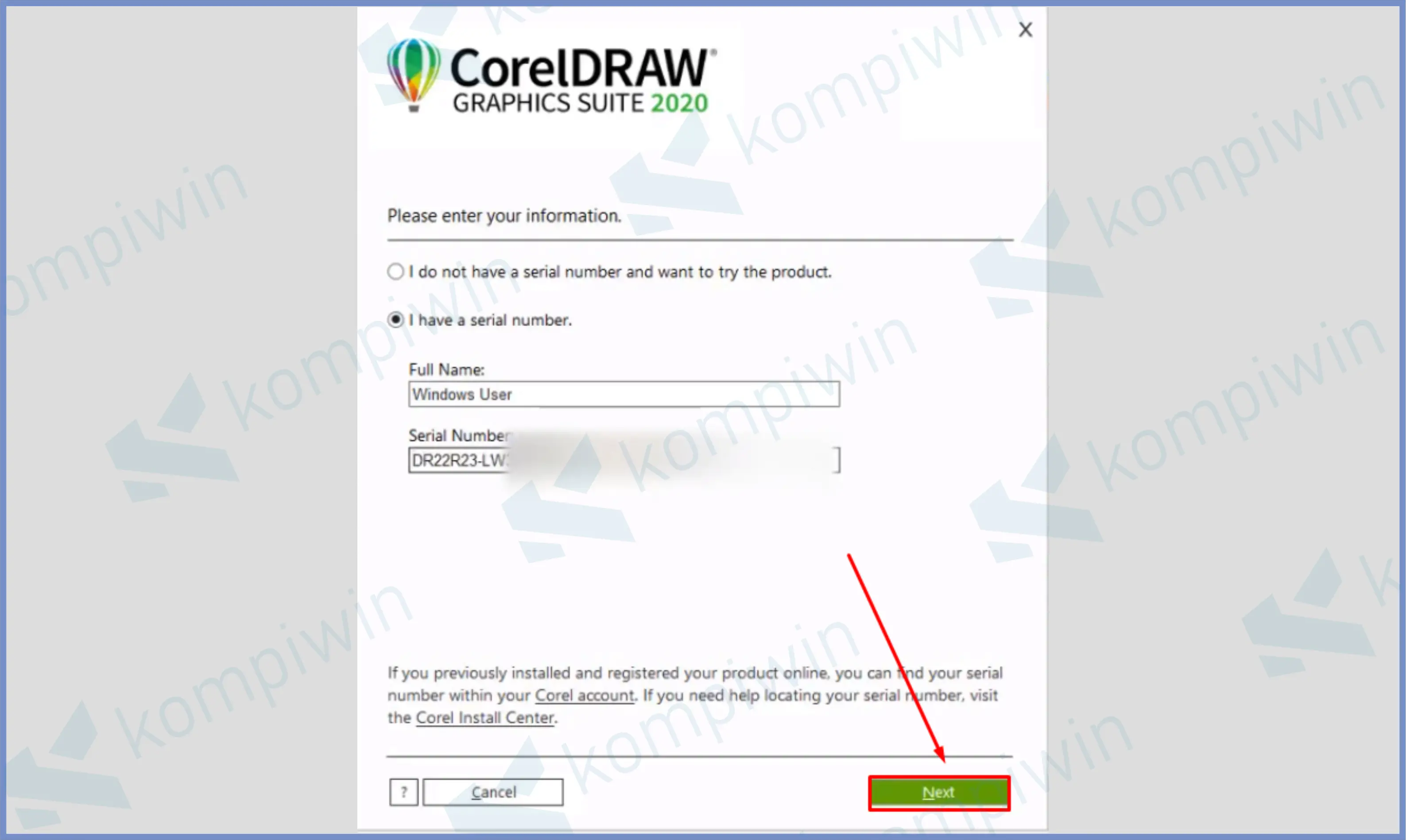 Silahkan Pencet Next - Cara Install CorelDraw 2020