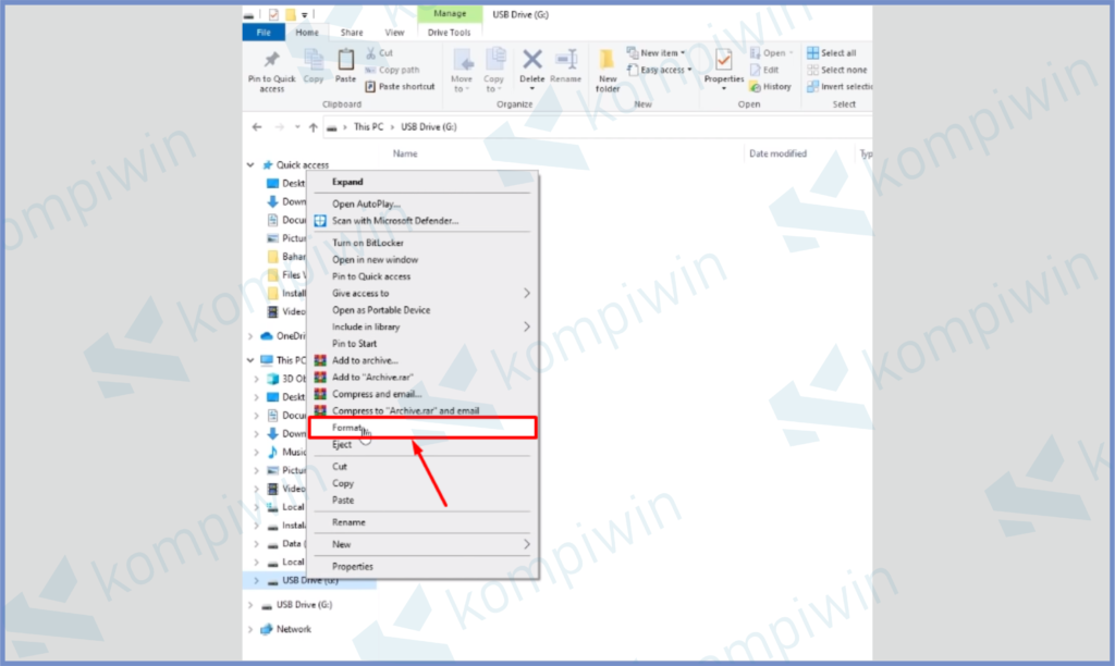 1 Colokkan Flashdik Dan Format - Cara Install Windows 11 di HP Android