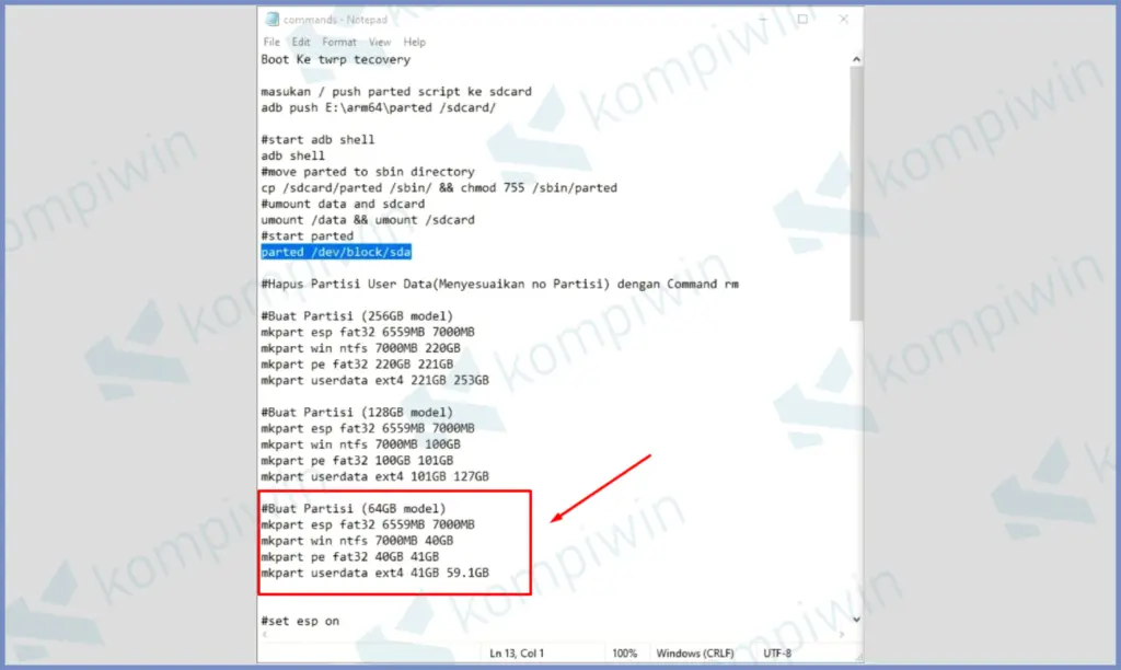 1 Perhatikan Command Sesuai Memori - Cara Install Windows 11 di HP Android