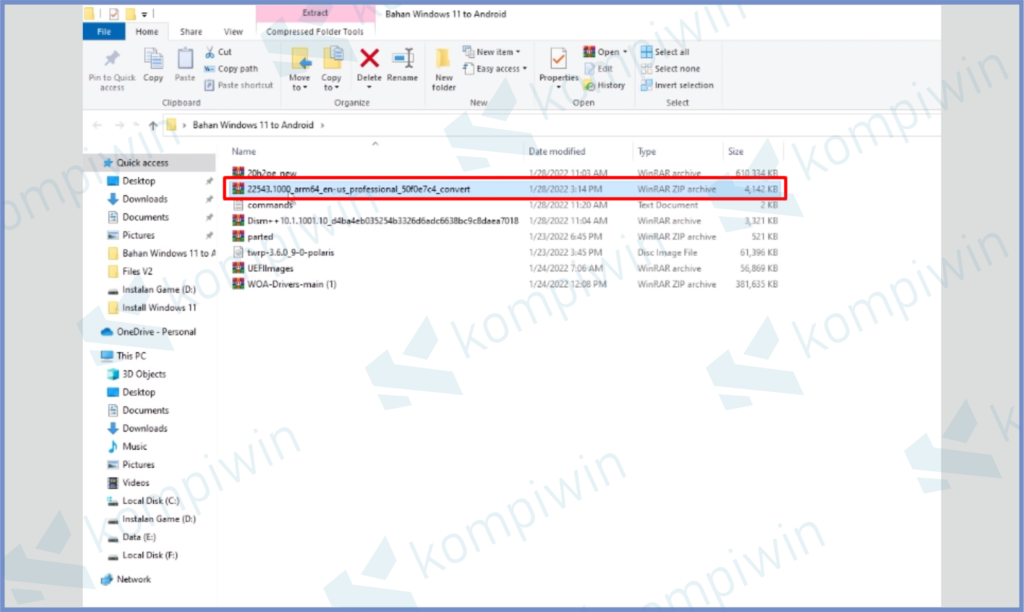 1 Silahkan Ekstrak File Iso - Cara Install Windows 11 di HP Android