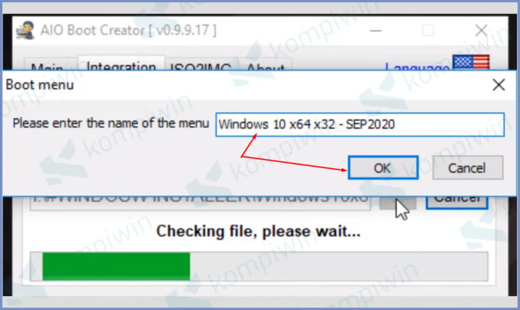 17 Masukkan Nama Dan OK - Cara Membuat Installer Windows Format GPT dan MBR Dalam 1 Flashdisk