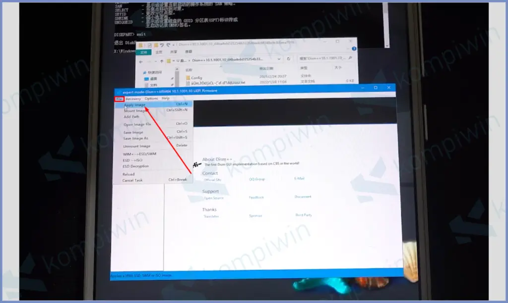 4 Pilih File Dan Apply Image - Cara Install Windows 11 di HP Android
