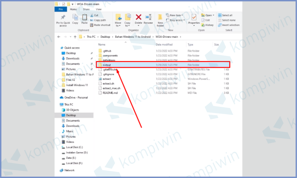 5 Akan Keluar Folder Output - Cara Install Windows 11 di HP Android