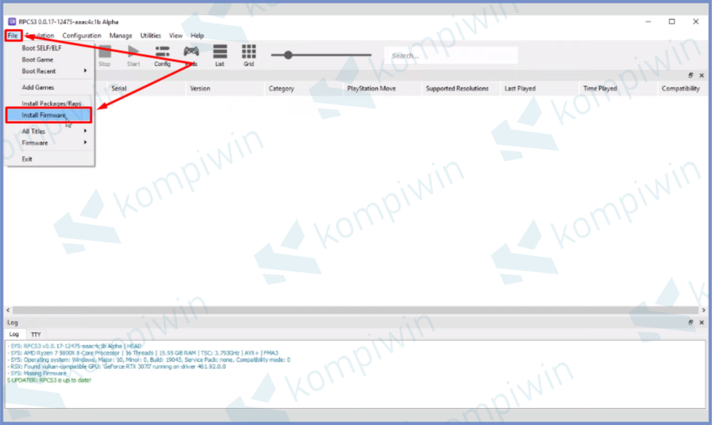 6 Pencet File Dan Install Firmware - Cara Bermain Game PS3 di Laptop