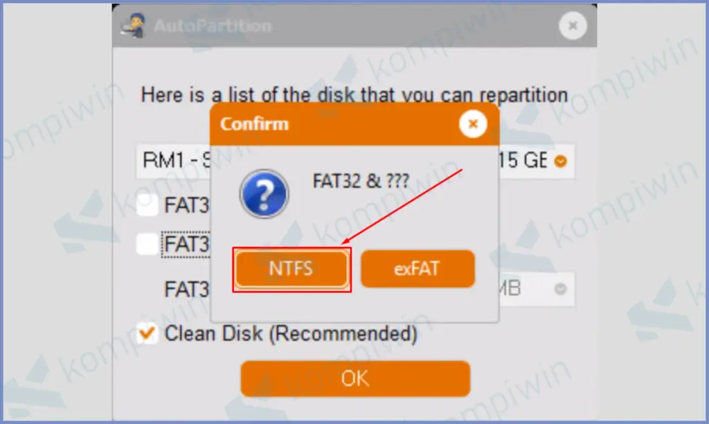 7 Klik Tombol NTFS - Cara Membuat Installer Windows Format GPT dan MBR Dalam 1 Flashdisk