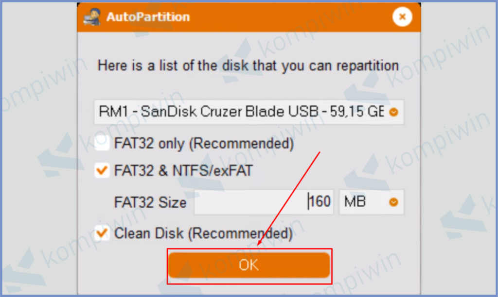 8 Klik Tombol OK - Cara Membuat Installer Windows Format GPT dan MBR Dalam 1 Flashdisk