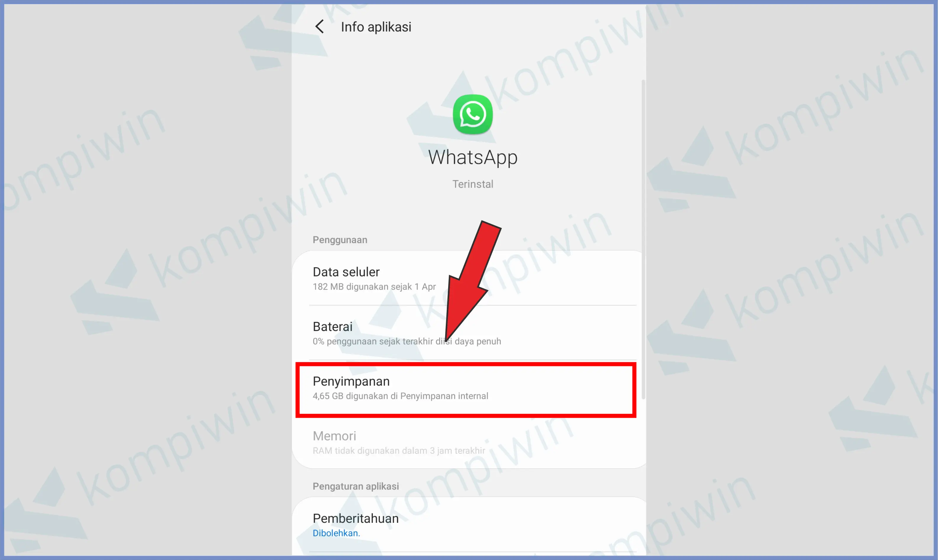 Pilih Untuk Penyimpanan - Cara Mengatasi Cadangan Google Drive di WhatsApp yang Macet