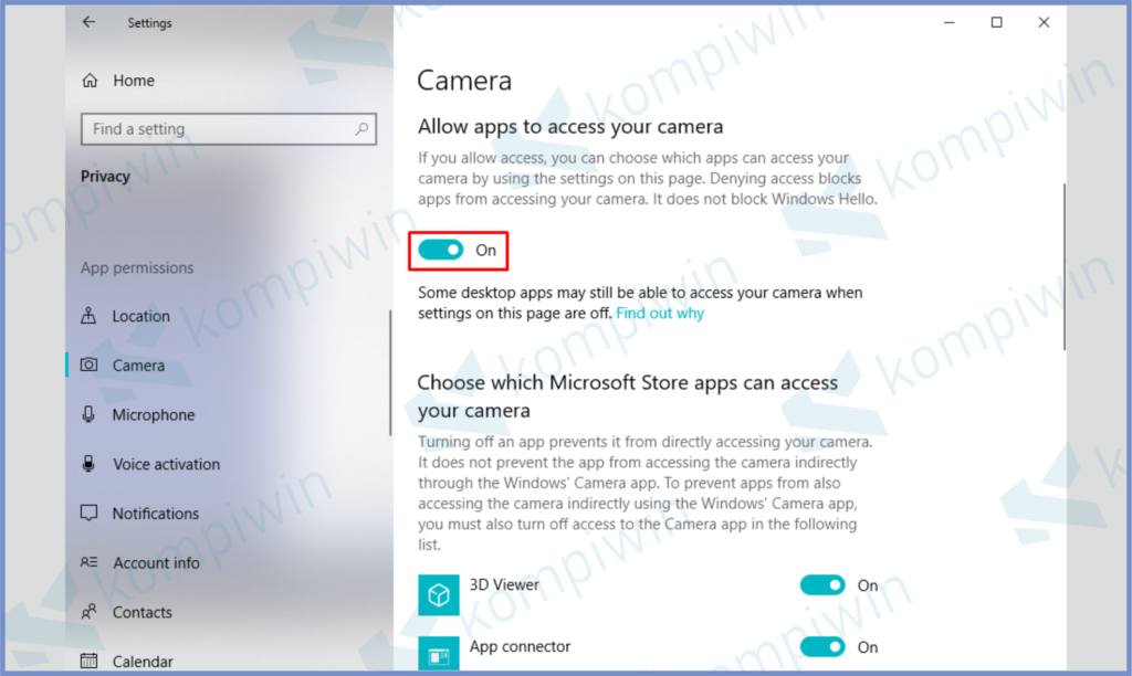 11 Aktifkan Juga Semuanya - Cara Mengatasi Kamera Webcam Laptop Tidak Berfungsi