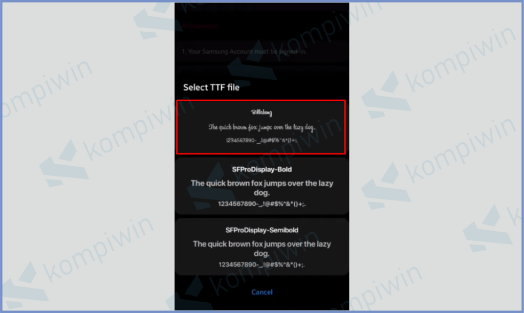 13 Pilih Font Yang Baru - Cara Install Font TTF dan OTF di Android