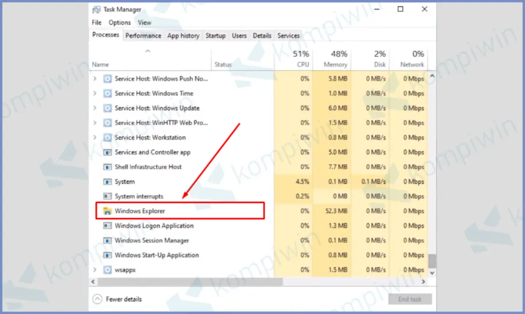 4 Temukan Windows Explorer - Cara Mengatasi Start Tidak Bisa Dibuka di Windows 10