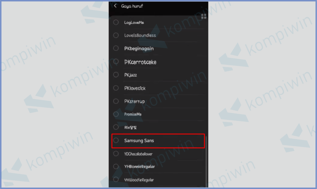 8 Pilih Font Samsung Sans - Cara Install Font TTF dan OTF di Android