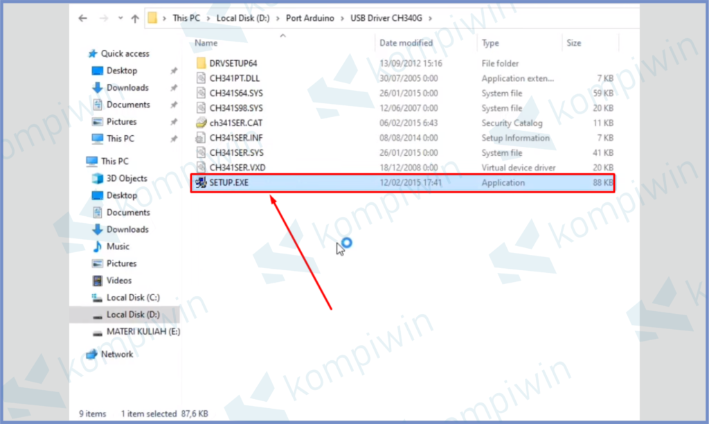 Jalankan Aplikasi SETUP - Cara Mengatasi Port Arduino Tidak Terdeteksi