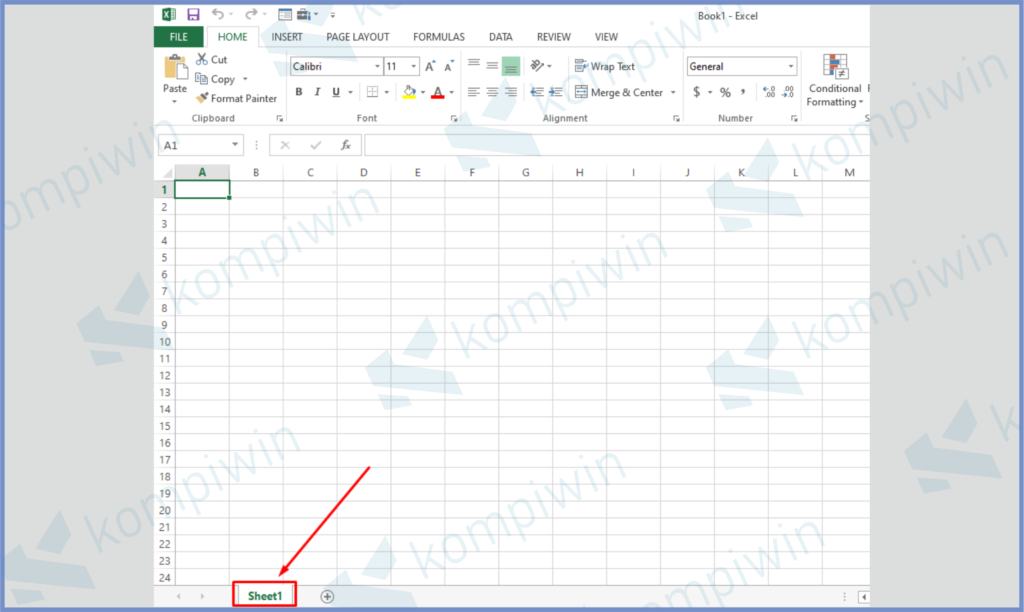1 Klik Sheet 1 - Cara Membuat Form Input Data di Excel