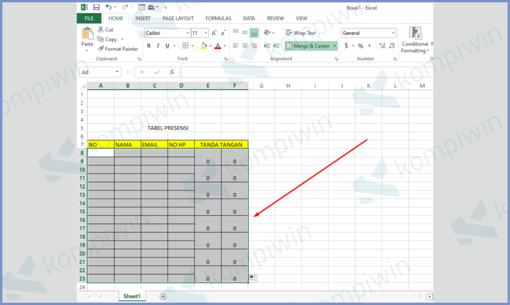 15 Hasilnya Seperti Ini - Cara Membuat Presensi di Excel Dengan Cepat