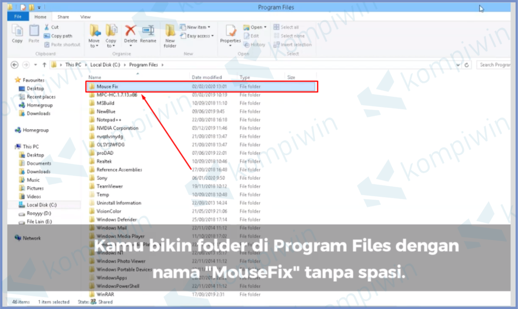 2 Bikin Folder Mousefix - Cara Mengatasi Mouse Double Klik Sendiri
