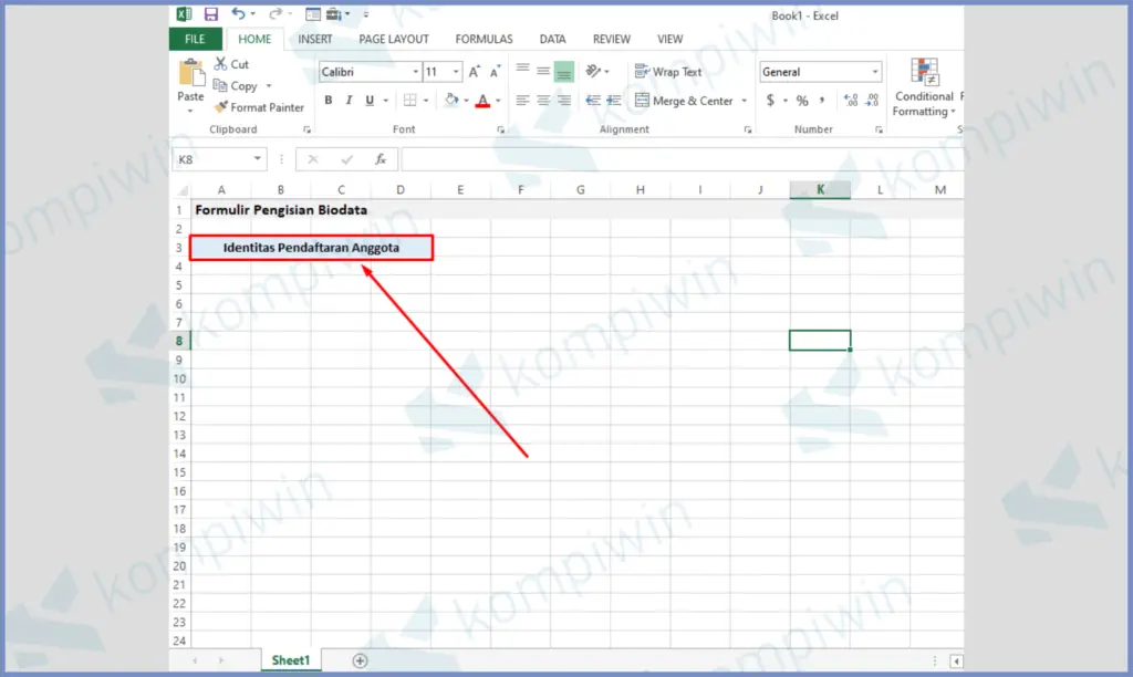 2 Bikin Judul Seperti Ini - Cara Membuat Form Input Data di Excel