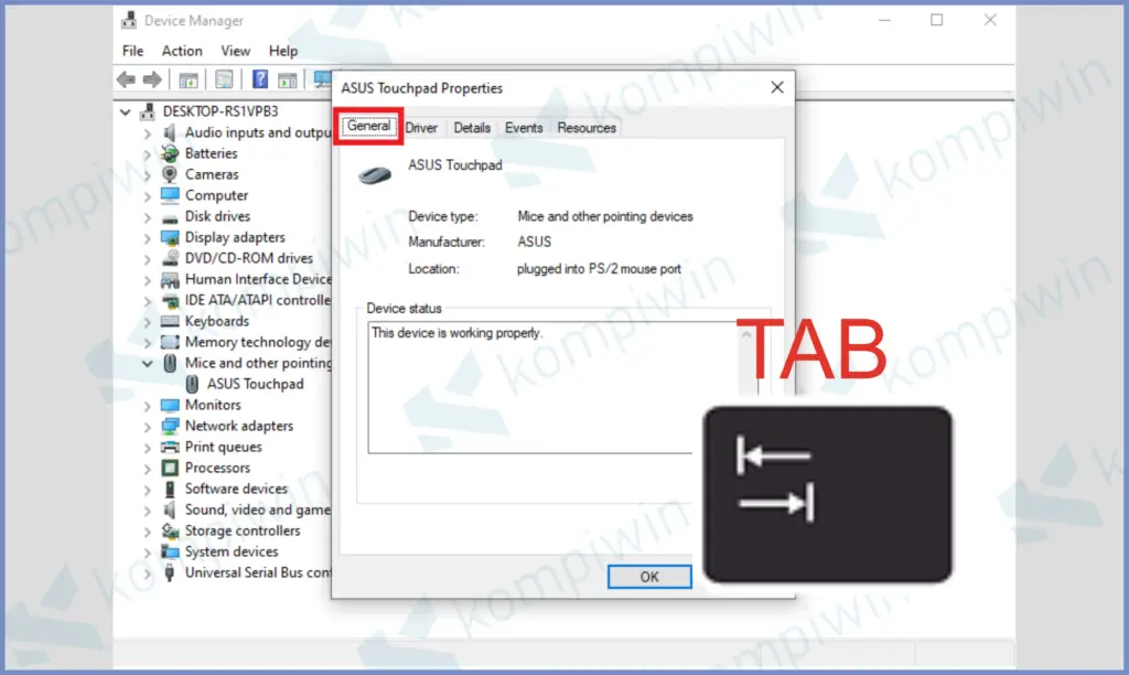 2 Klik Tombol Tab - Cara Memperbaiki Mouse Tidak Berfungsi di Windows 10