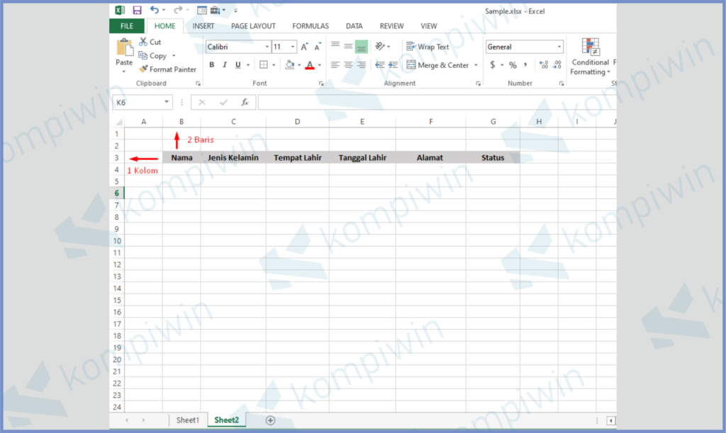 3 Berikan Space Seperti Ini - Cara Membuat Form Input Data di Excel
