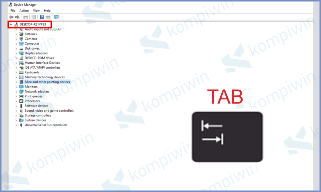 3 Klik Tombol Tab - Cara Memperbaiki Mouse Tidak Berfungsi di Windows 10