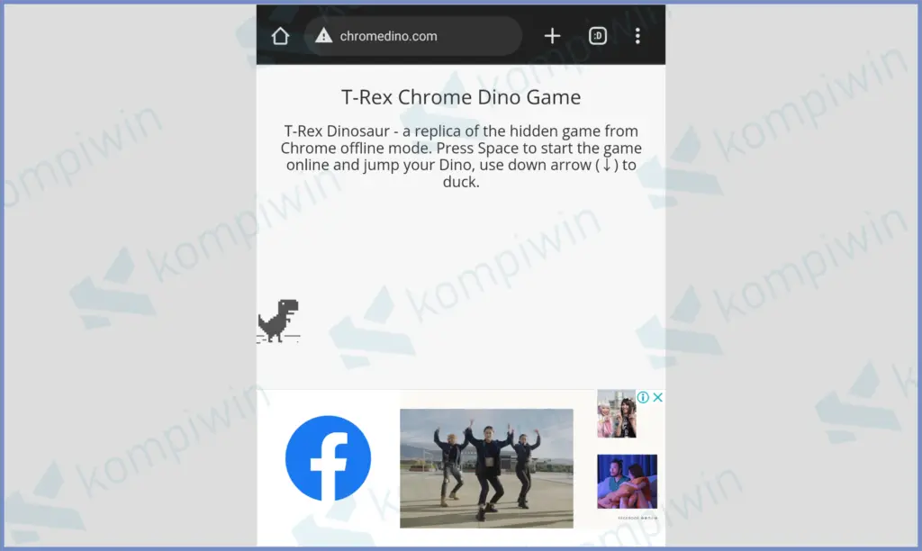6 Masuk Ke Chromedino - Cara Cheat Game Dinosaurus Di Chrome (PC dan Smartphone)