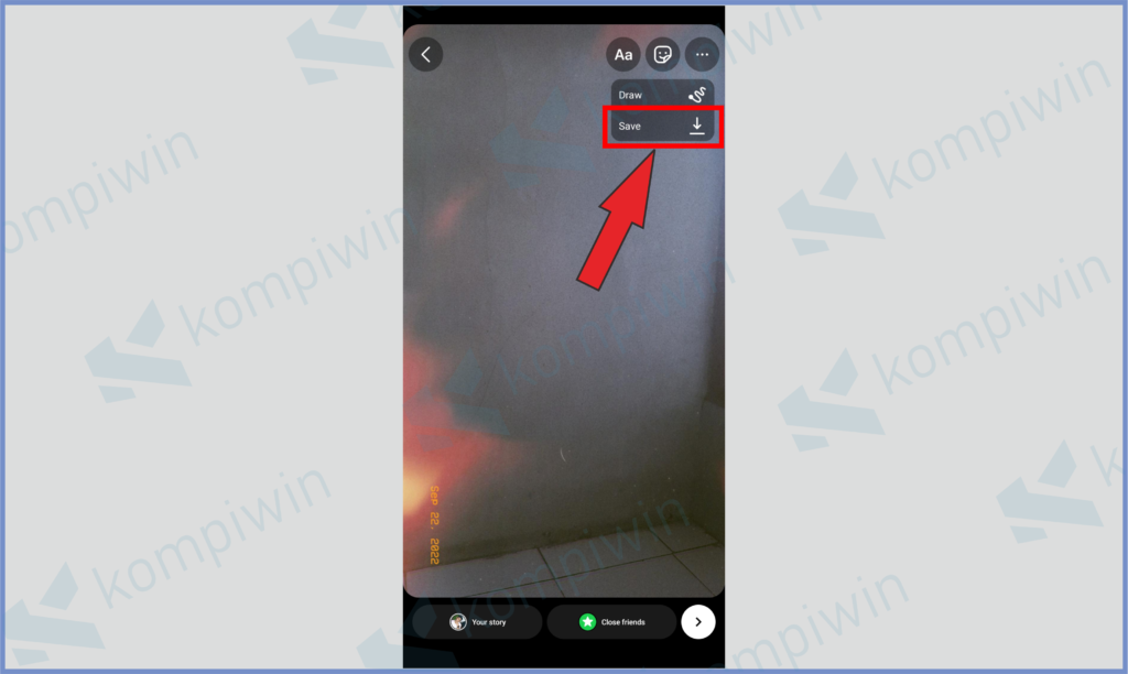 6 Pencet Tombol Save - Cara Agar Filter Instagram Tidak Terlihat