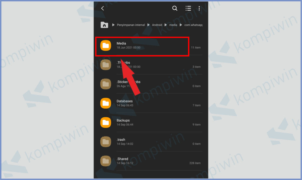 7 Buka Folder Media - Cara Simpan Status WhatsApp Tanpa Aplikasi Tambahan